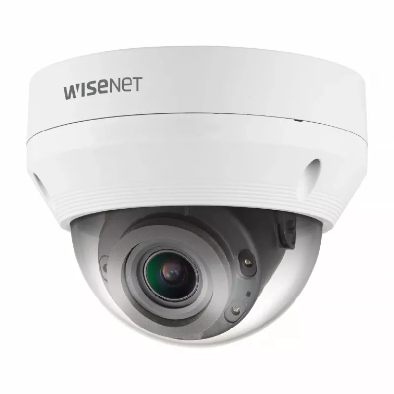 Hanwha Vision QNV-7082R WiseNet Q vandaalbestendige IR-dome-IP-camera voor buiten, 4 MP, 3,2 mm, PoE, IP66, IK10, wit