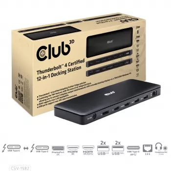 CLUB3D Thunderbolt™ 4 Certified 12-in-1 dockingstation