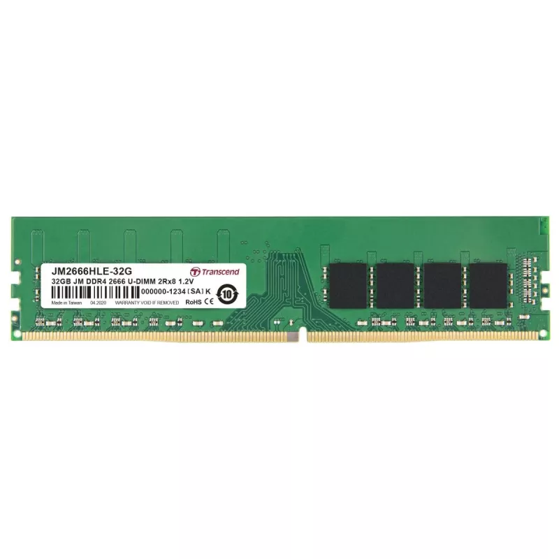 Transcend JetRAM JM2666HLE-32G 32 GB DDR4 2666 MHz 288-pins CL19 geheugenmodule