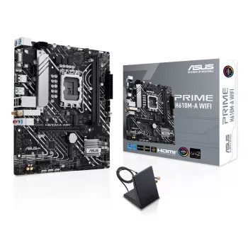 Moederbord ASUS PRIME H610M-A WIFI - Intel H610, LGA 1700, micro ATX, DDR5, 2x DIMM, Wi-Fi 5, 7.1 audio