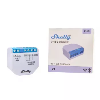 Dimmer Shelly Plus 0-10V inbouw blauw-grijs draadloze bediening 110-240V