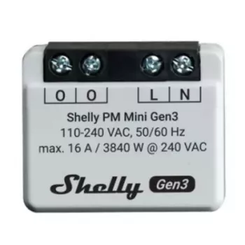 Slimme schakelaar Shelly PM Mini Gen3 draadloos 110-240V 1,2W