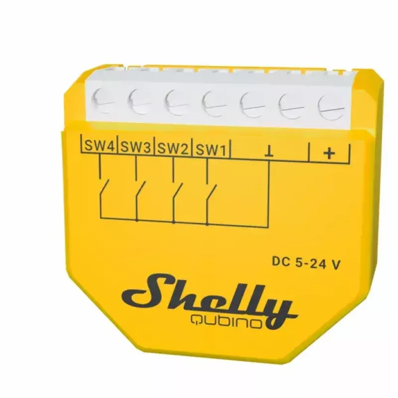 Smart switch Shelly Qubino Wave i4 DC geel draadloos 5-24V