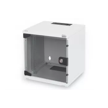 DIGITUS wandmontagebehuizing 254 mm (10 inch) 6U grijs (RAL 7035) glazen deur
