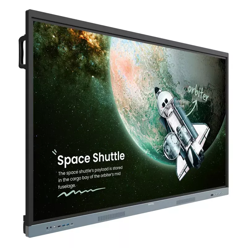 BenQ RE6504 Interactief flatdisplay 165,1 cm (65 inch) 450 cd/m² 4K Ultra HD Zwart, Grijs Touchscreen Geïntegreerde processor Android