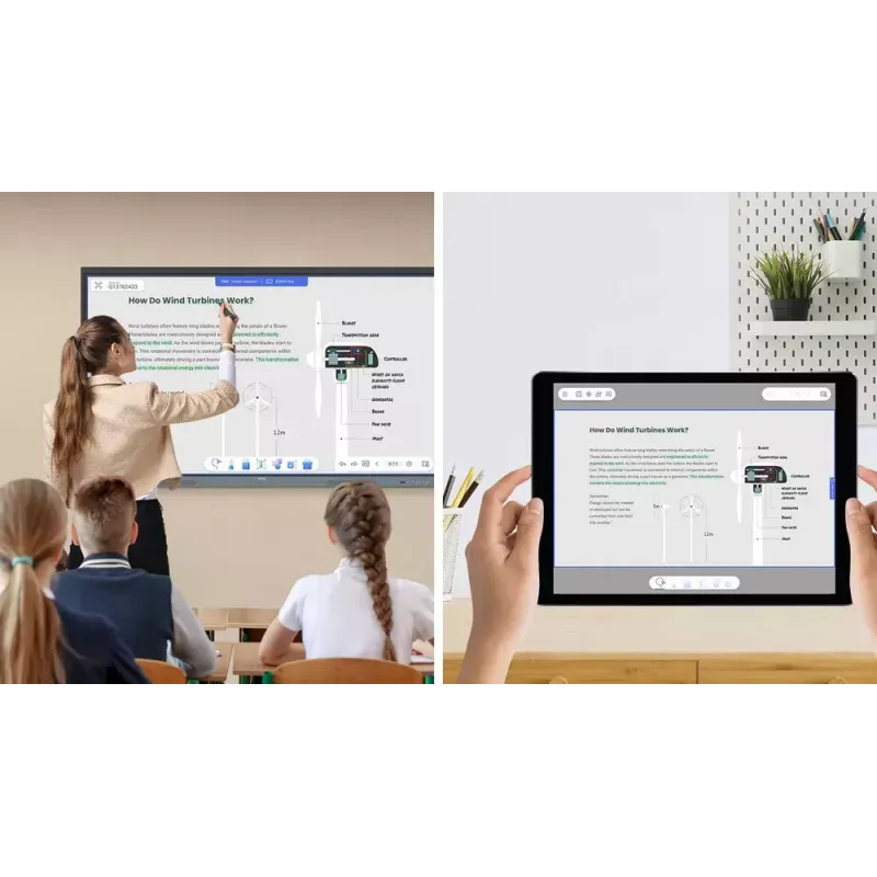 BenQ RE6504 Interactief flatdisplay 165,1 cm (65 inch) 450 cd/m² 4K Ultra HD Zwart, Grijs Touchscreen Geïntegreerde processor Android