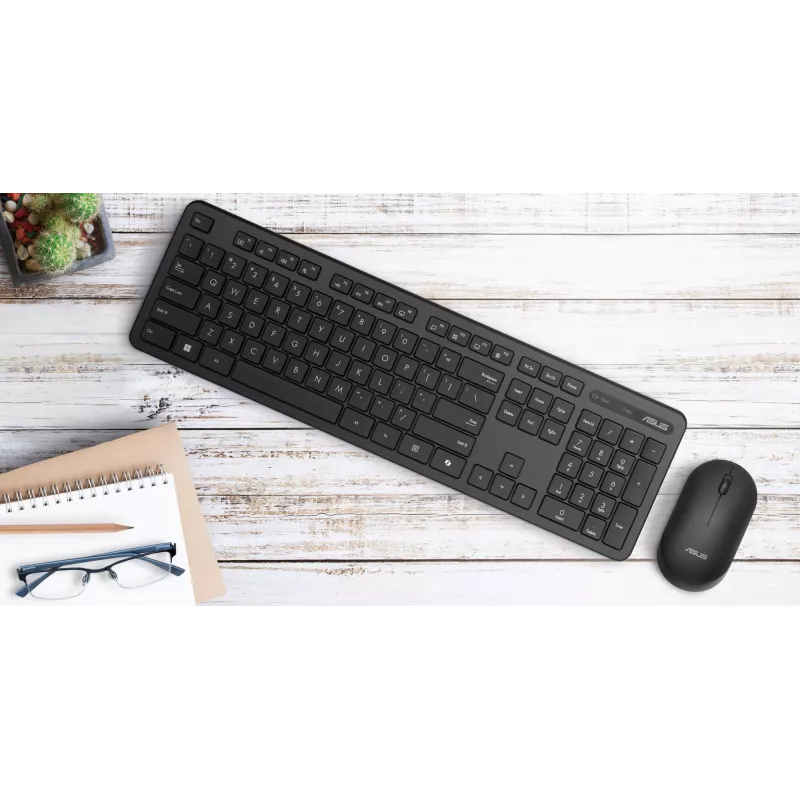 ASUS CW100 Toetsenbord Muis meegeleverd Universeel RF draadloos + USB Zwart