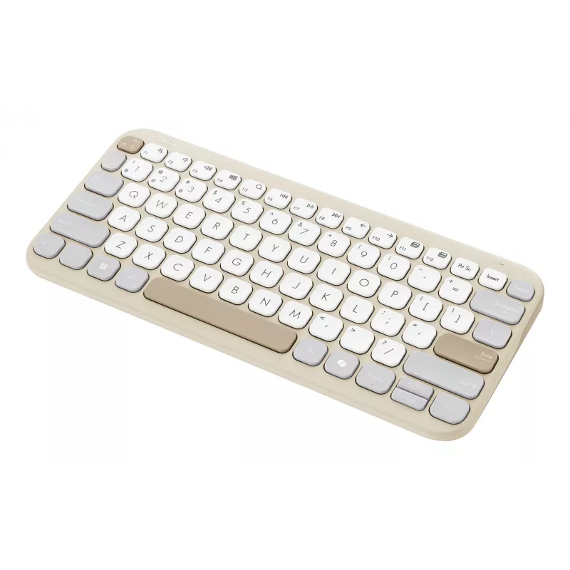 ASUS Marshmallow KW100 Toetsenbord Draadloos Bluetooth QWERTZ Beige Grijs Wit