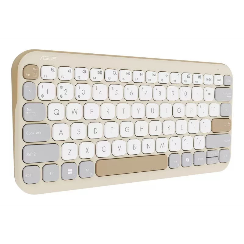 ASUS Marshmallow KW100 Toetsenbord Draadloos Bluetooth QWERTZ Beige Grijs Wit