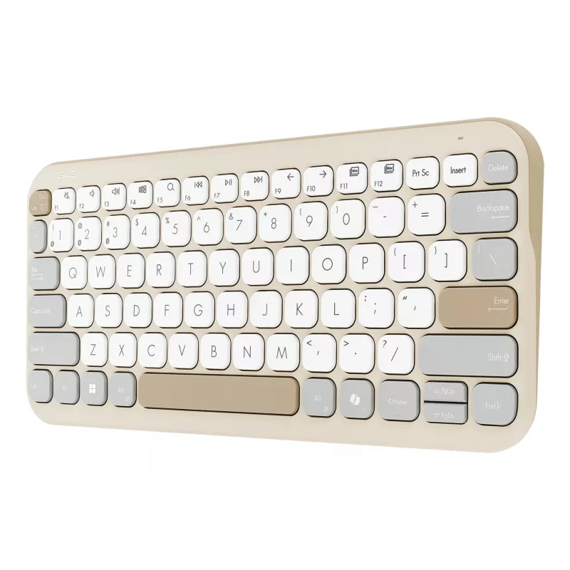 ASUS Marshmallow KW100 Toetsenbord Draadloos Bluetooth QWERTZ Beige Grijs Wit