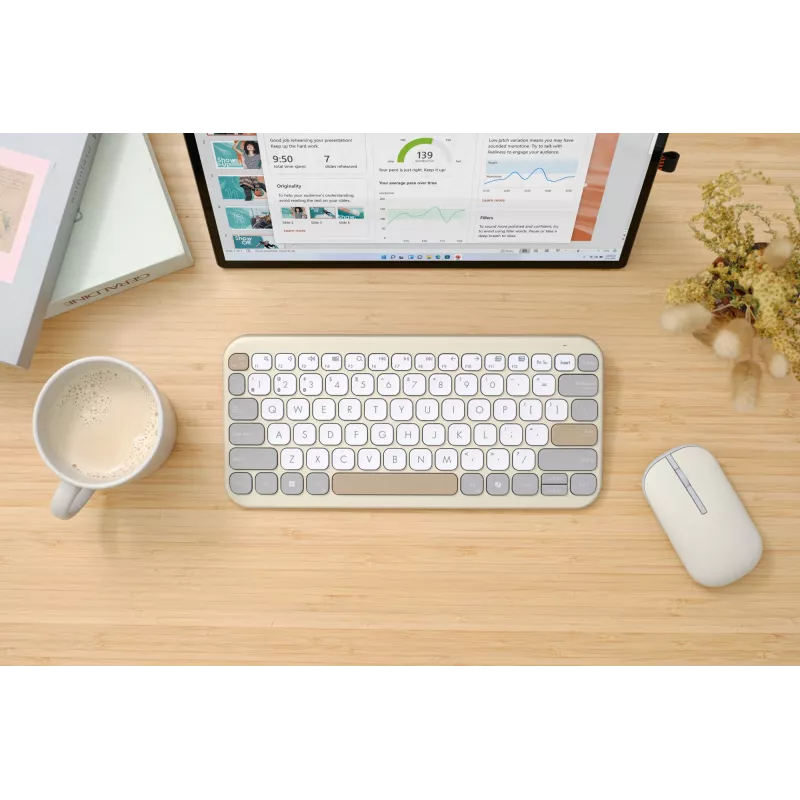 ASUS Marshmallow KW100 Toetsenbord Draadloos Bluetooth QWERTZ Beige Grijs Wit