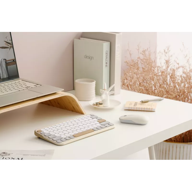 ASUS Marshmallow KW100 Toetsenbord Draadloos Bluetooth QWERTZ Beige Grijs Wit