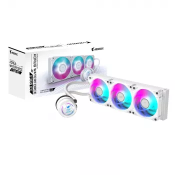 GIGABYTE AORUS WATERFORCE II 360 ICE AIO vloeistof-CPU-koeler - 3x120mm ARGB-ventilatoren, schuifvergrendelingsmechanisme, DAISY-CHAIN, compatibel met Intel LGA 1851 en AMD AM5