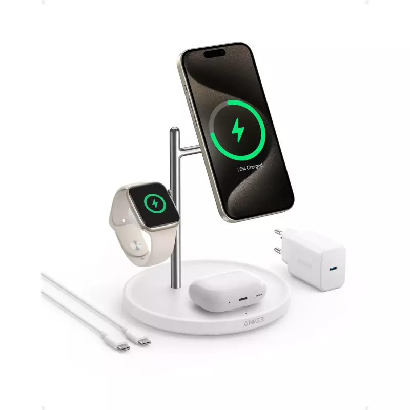 Anker MagGo universeel wit USB draadloze snellader voor indoor gebruik
