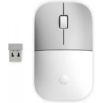 HP Z3700 keramisch wit draadloze muis, dubbelhandig, optisch, RF Wireless, 1200 DPI, zilver, wit