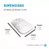 HP Z3700 keramisch wit draadloze muis, dubbelhandig, optisch, RF Wireless, 1200 DPI, zilver, wit