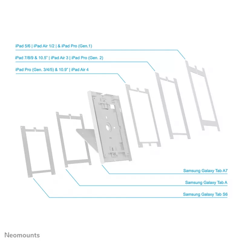 Neomounts DS15-630WH1 tabletstandaard voor tafel en wand 9,7-11 inch - afsluitbaar