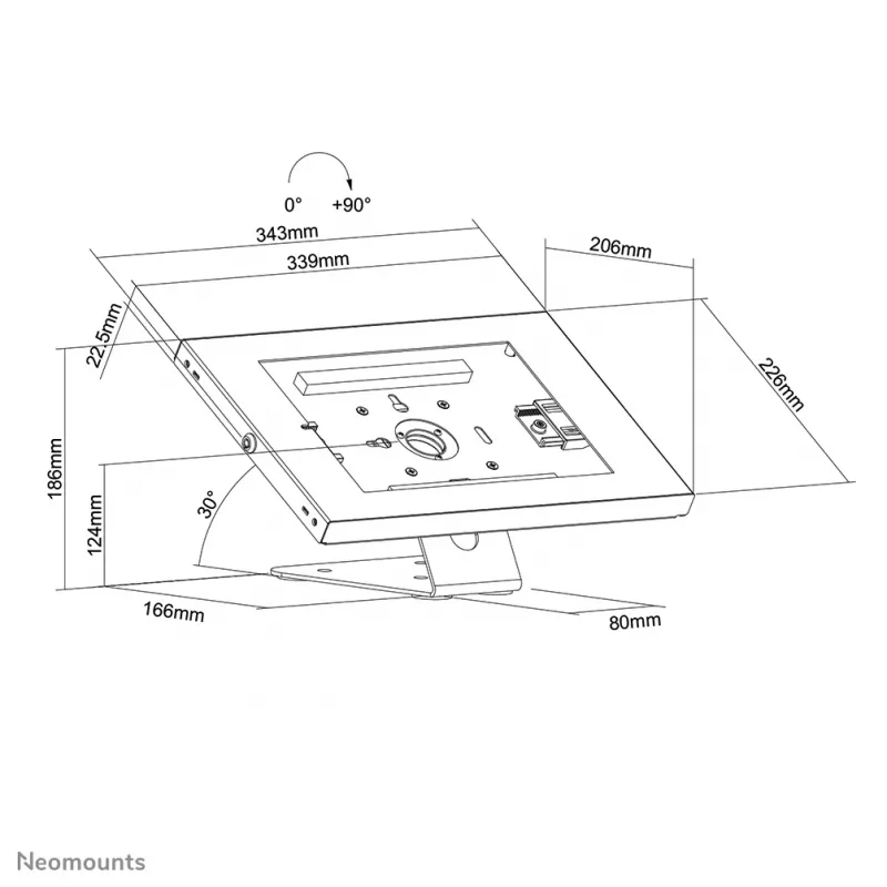 Neomounts DS15-630WH1 tabletstandaard voor tafel en wand 9,7-11 inch - afsluitbaar