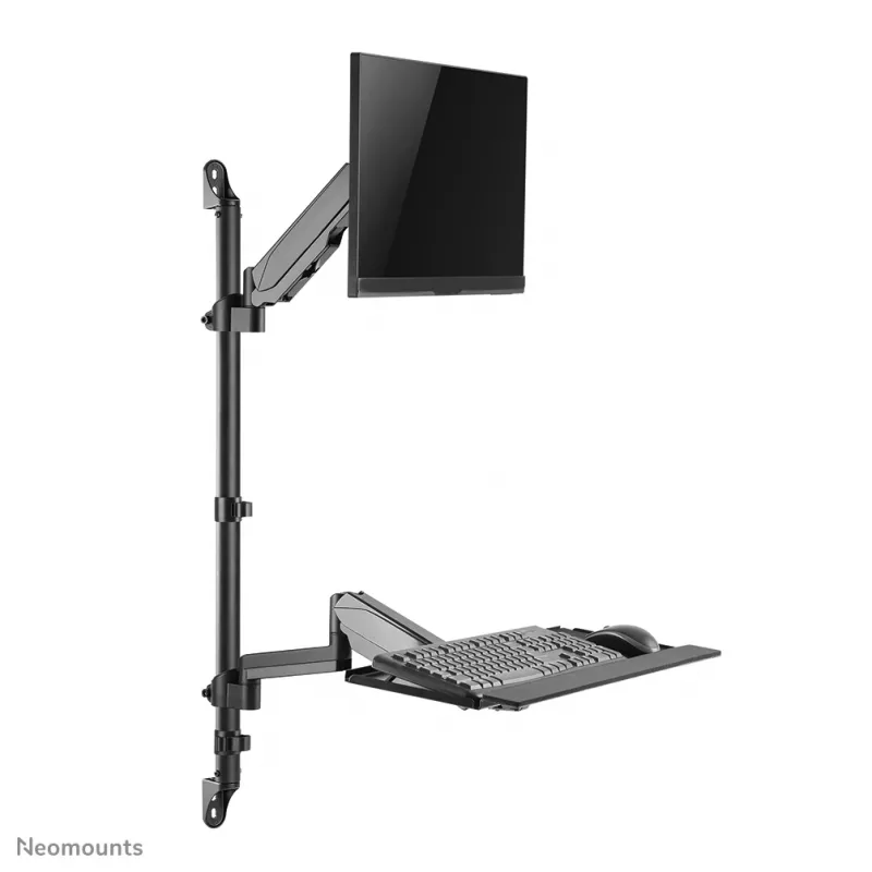Wandgemonteerde zit-sta-werkstation Neomounts WL90-325BL1 max. gewicht 9 kg