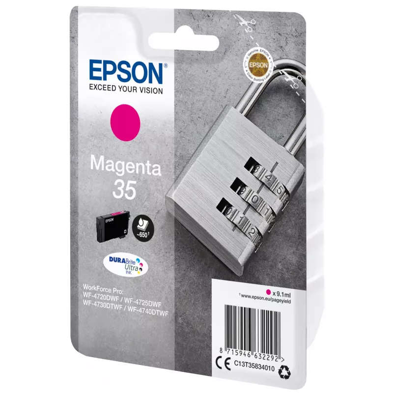 Epson padlock singlepack magenta 35 DURABrite Ultra inkt