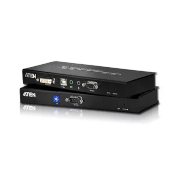 ATEN USB DVI KVM-extender met audio en RS-232 (60 m), zender & ontvanger, bedraad, 60 m, Cat5, Cat5e, 1920 x 1200 pixels, 1920 x 1200, 1024 x 768