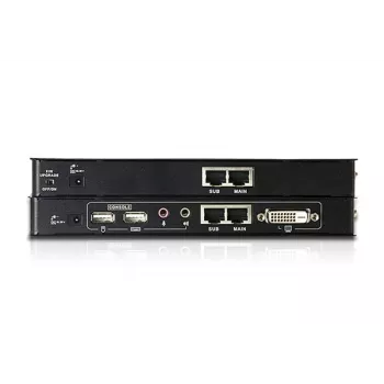 ATEN USB DVI KVM-extender met audio en RS-232 (60 m), zender & ontvanger, bedraad, 60 m, Cat5, Cat5e, 1920 x 1200 pixels, 1920 x 1200, 1024 x 768