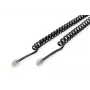 DIGITUS UAE-verbindingskabel, RJ10 2,00 m, CU, 4x7x0,12 mm, onafgeschermd, M/M, lintkabel, spiraalkabel, zwart