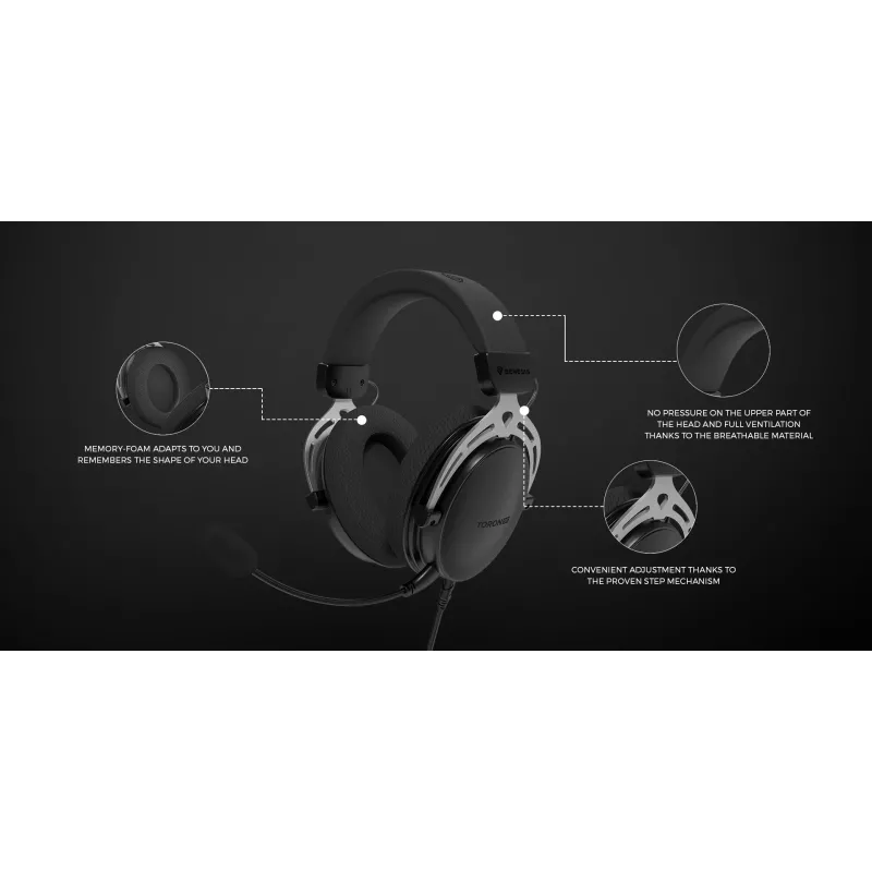 Bedrade binaurale gamingheadset Genesis Toron 531 — circumauraal, 32 Ω, 20–20000 Hz, 1 m kabel