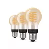 Philips Hue White Ambiance E27 A60 slimme filamentlamp, 7 W, 550 lm, 3 stuks