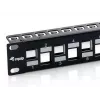 Equip 24-poorts Keystone Cat.6A afgeschermd patchpanel, zwart