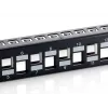Equip 24-poorts Keystone Cat.6A afgeschermd patchpanel, zwart