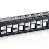 Equip 24-poorts Keystone Cat.6A afgeschermd patchpanel, zwart