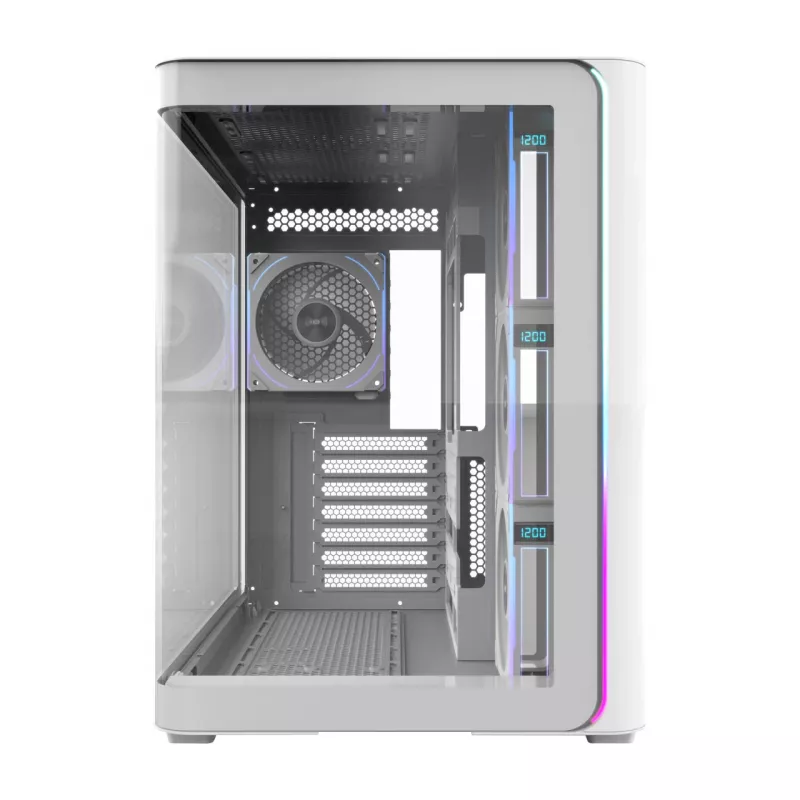 FSP M580-WP Plus Midi Tower pc-behuizing, ATX, ARGB, gehard glas, wit