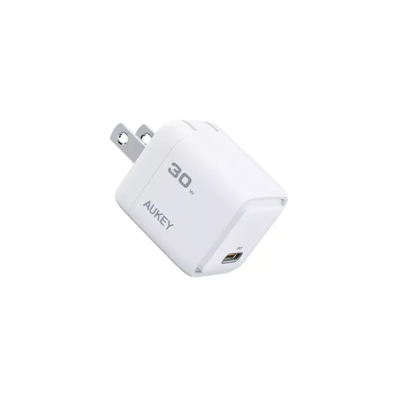 AUKEY Comet Mini PA-C1 30 W-oplader, 1 poort, snelladen, 100–240 V AC, grijs