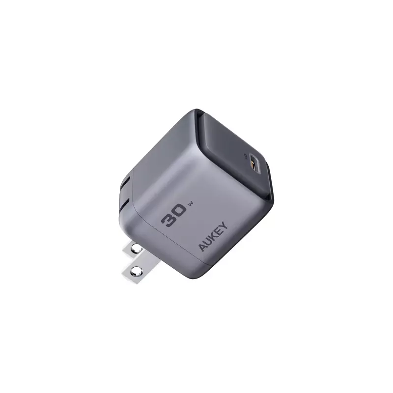 AUKEY Comet Mini PA-C1 30 W-oplader, 1 poort, snelladen, 100–240 V AC, grijs