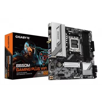 GIGABYTE B650M GAMING PLUS WIFI Moederbord - AMD Ryzen 9000 CPU's, 5+2+2 fasen VRM, tot 8000 MHz DDR5, 2x PCIe 4.0 M.2, 2,5 GbE LAN, WIFI 6E, USB 3.2 Gen 1