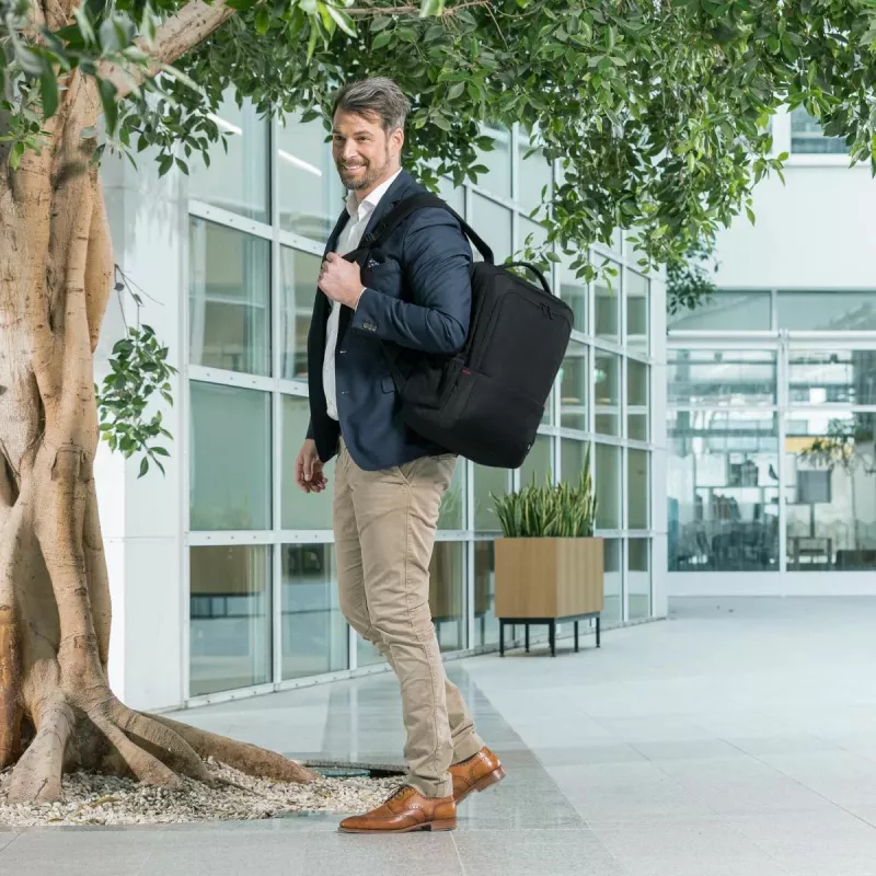 DICOTA Eco Backpack Plus Base – 13-15,6 inch Laptoptas – Zwart / 300d Rpet Polyester