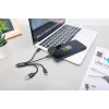 DIGITUS USB-oplaadkabel USB A – Lightning+Micro B+Type-C M/M/M/M 15 cm 3-in-1-kabel, katoen, CE, Zwart
