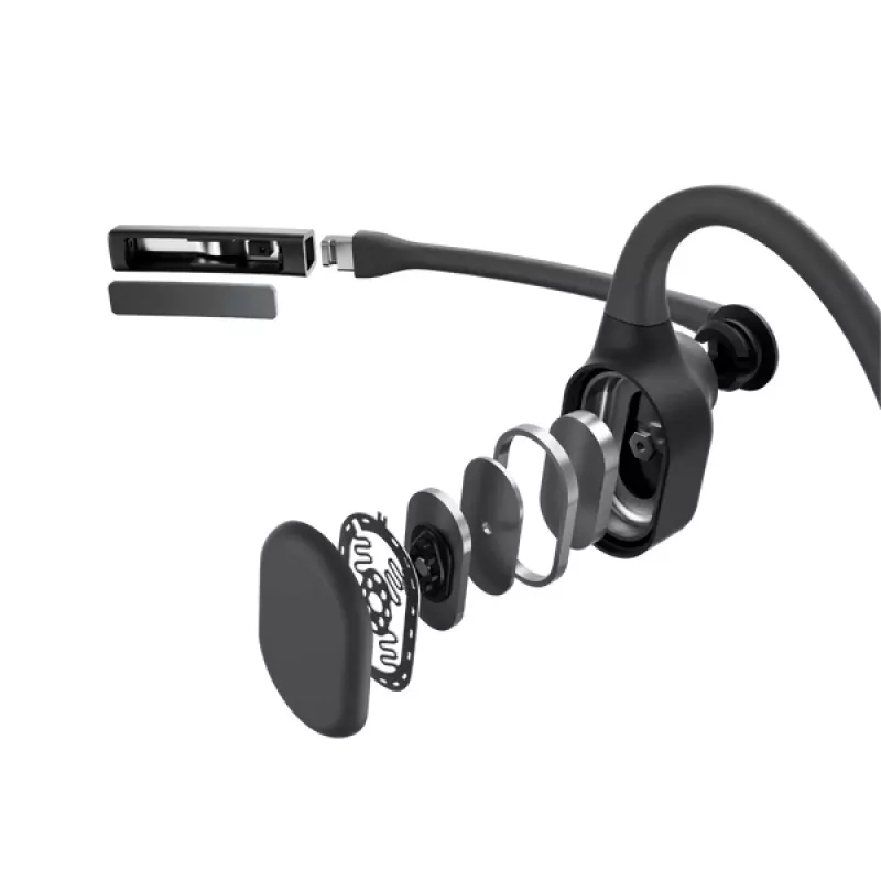 SHOKZ C110-AI-BK-EN Hoofdtelefoon/Headset Draadloos Ear-Hook Kantoor/Callcenter Bluetooth Zwart