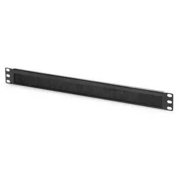 DIGITUS 1U kabeldoorvoerborstelstrip 44x483x11 mm, borstelgrootte 27x423 mm, kleur zwart (RAL 9005)