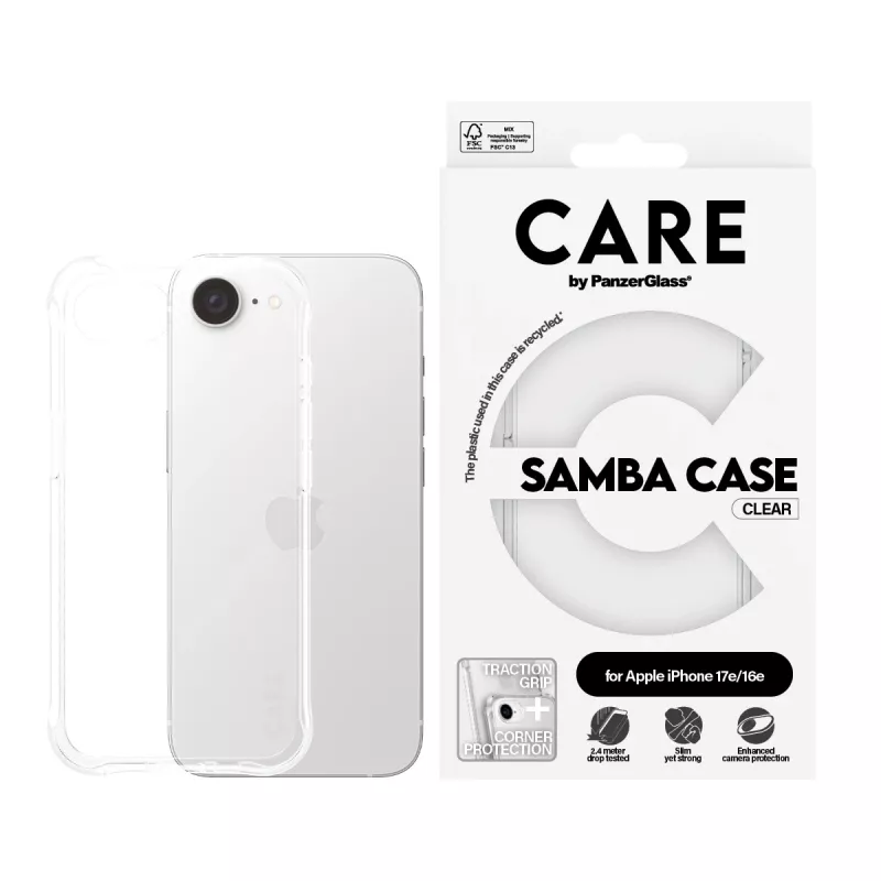 Hoesje PanzerGlass CARE by modieuze hoes Samba transparant iPhone 16e