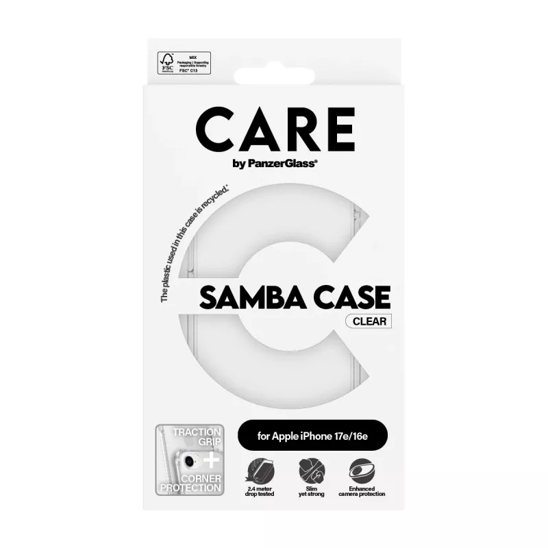 Hoesje PanzerGlass CARE by modieuze hoes Samba transparant iPhone 16e