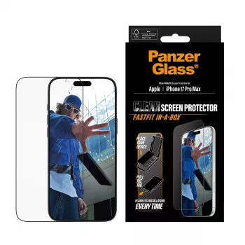 PanzerGlass ® schermbeschermfolie iPhone 17 Pro Max | Ultra-Wide Fit met FASTFIT IN-A-BOX