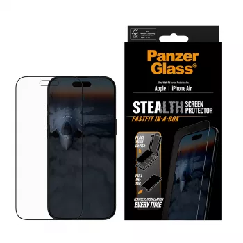 PanzerGlass ® Stealth screenprotector iPhone Air | Ultra-Wide Fit met FASTFIT IN-A-BOX