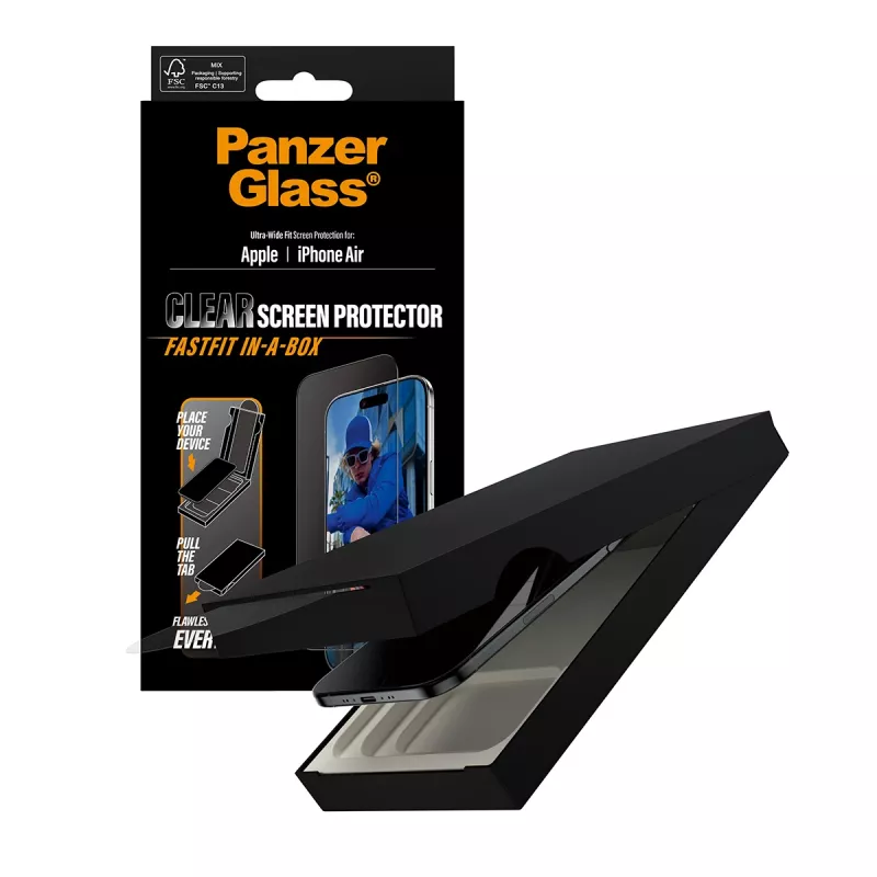 PanzerGlass ® schermbeschermfolie iPhone Air | Ultra-Wide Fit met FASTFIT IN-A-BOX