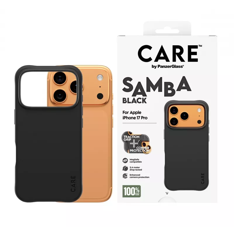 Hoesje PanzerGlass CARE by Fashionable Case Samba Black w. MagSafe iPhone 17 Pro