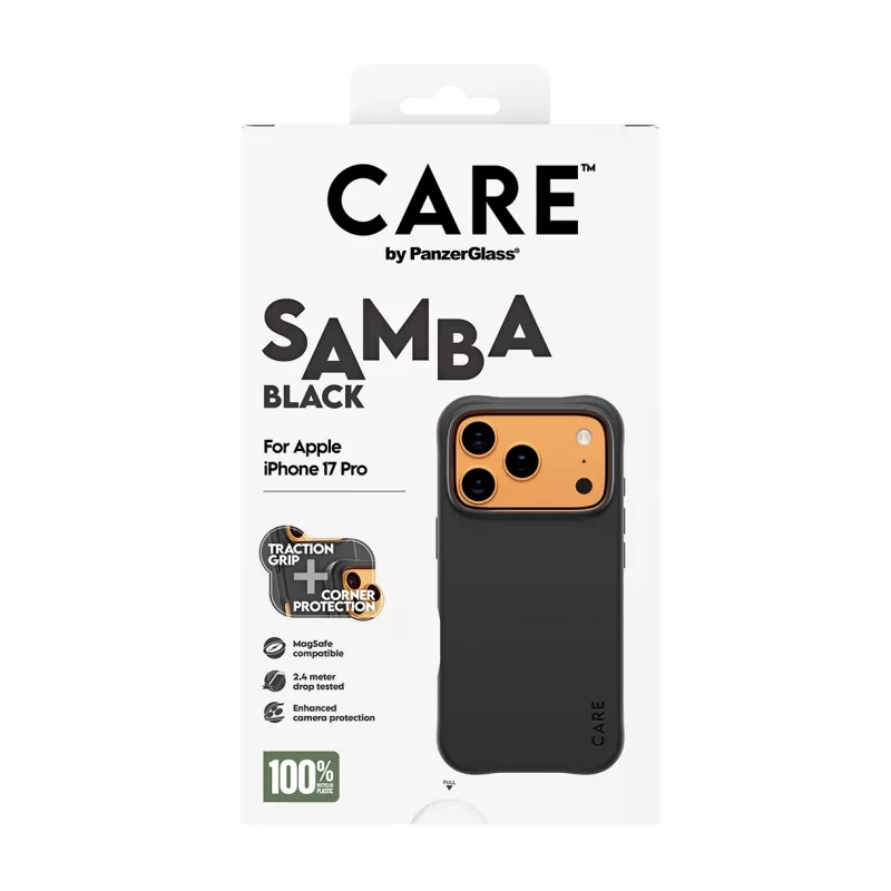 Hoesje PanzerGlass CARE by Fashionable Case Samba Black w. MagSafe iPhone 17 Pro