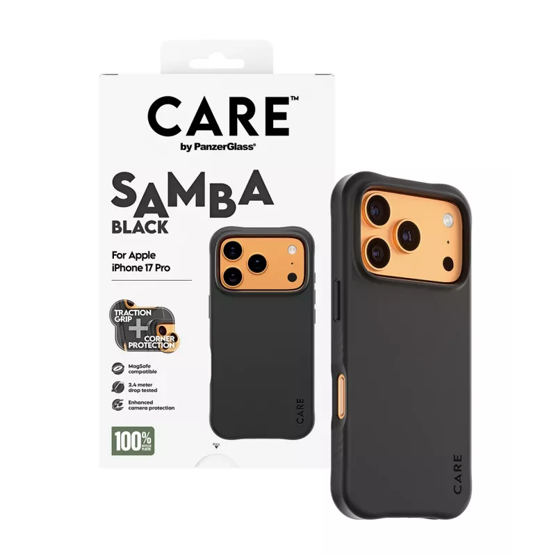 Hoesje PanzerGlass CARE by Fashionable Case Samba Black w. MagSafe iPhone 17 Pro