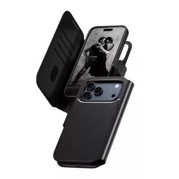Beschermende 2-in-1 telefoonhoes met kaartvak PanzerGlass CARE Feature Case Tango met MagSafe voor iPhone 17 Pro Max, zwart