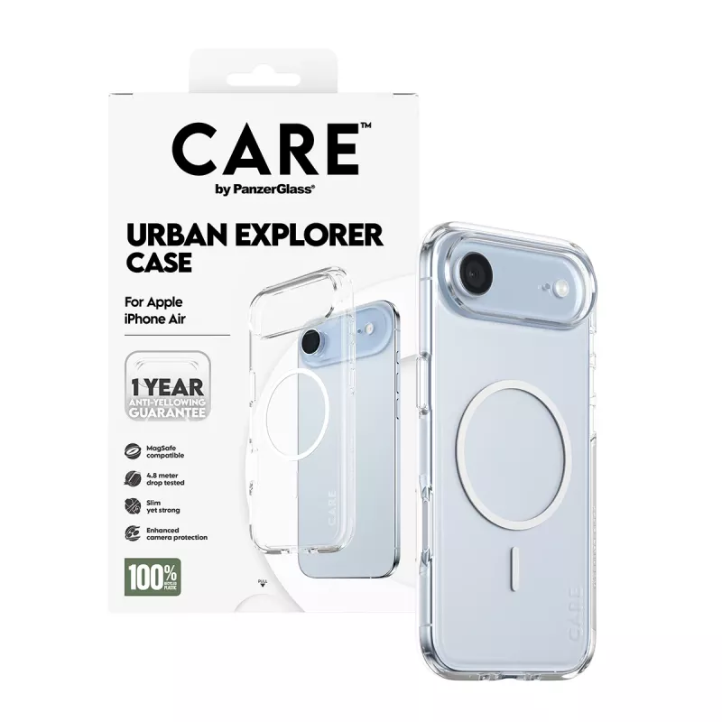 Cover PanzerGlass CARE by Flagship Case Transparant Urban Explorer White MagSafe iPhone 17 Air